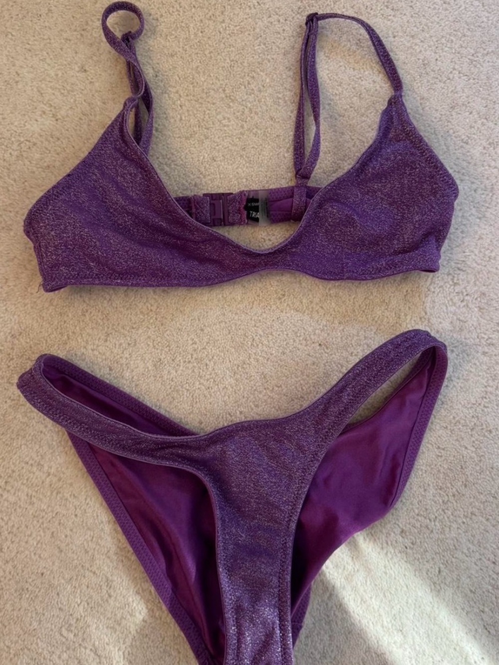 triangl swimwear glitter Purple Bikini Set